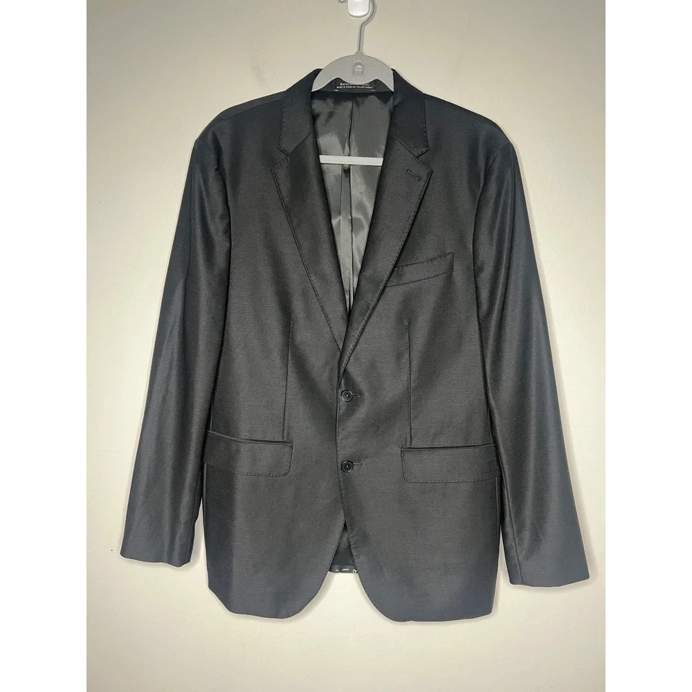Banana Republic Reda Flexo Tailored Slim Fit Blazer Mens 40R Black Wool Jacket